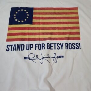 RUSH LIMBAUGH Men's SZ XL White T Shirt Dri Fit Material USA Flag